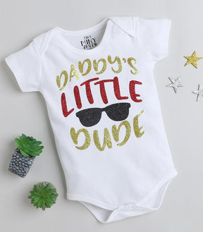 Tiny Miny mee boys printed bodysuit - White