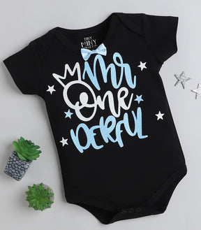 Tiny Miny mee boys printed bodysuit - Black