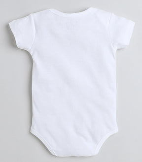Tiny Miny mee boys printed bodysuit - White