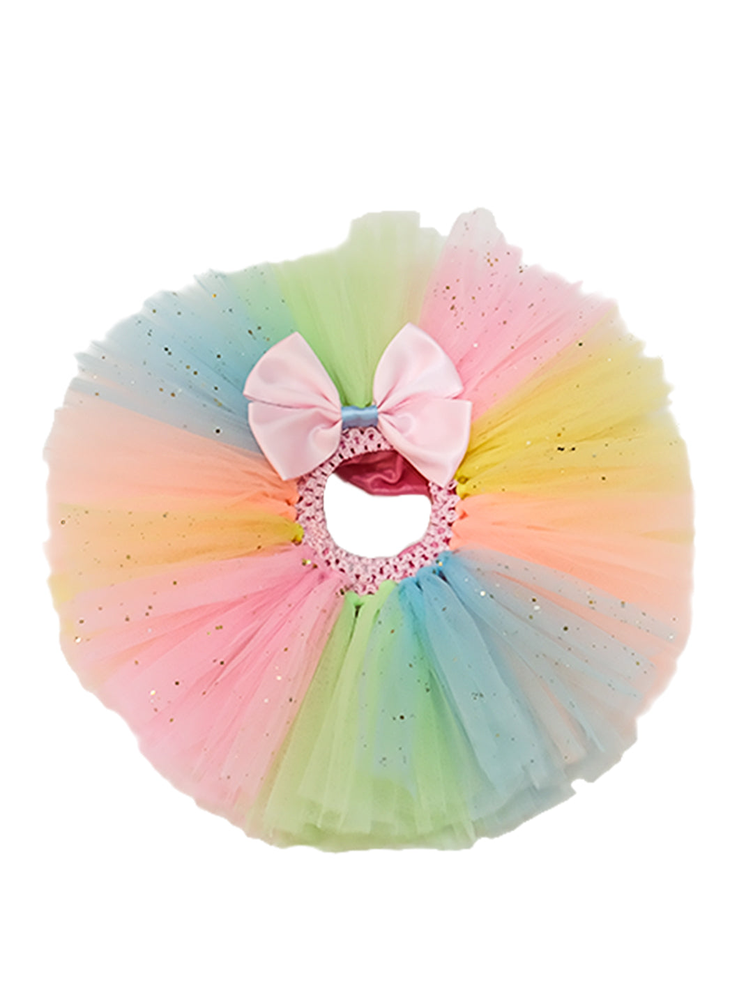 TINY MINY MEE-MULTI CANDY COLOR HEART TUTU SKIRT & HEADBAND-MULTICOLOR