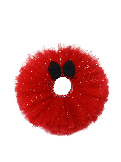 TINY MINY MEE-RED TUTU SKIRT & HEADBAND WITH BIG BOW-RED