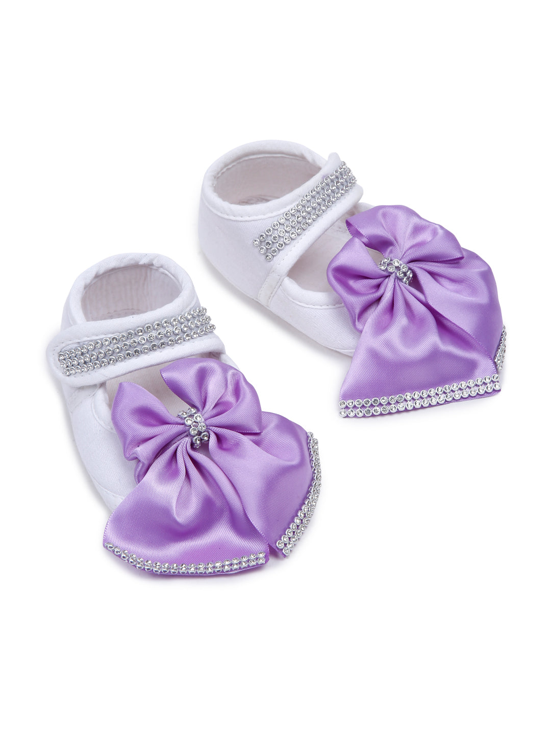 TINY MINY MEE LAVENDER BUTTERFLY SLEEPSUIT SET WITH SHOES-WHITE