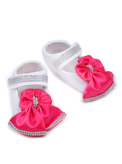 TINY MINY MEE FUCHSIA BUTTERFLY SLEEPSUIT SET WITH SHOES-WHITE