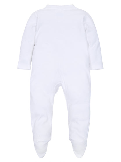 TINY MINY MEE SILVER PRINCE BLUE BOW SLEEPSUIT WITH SHOES-WHITE