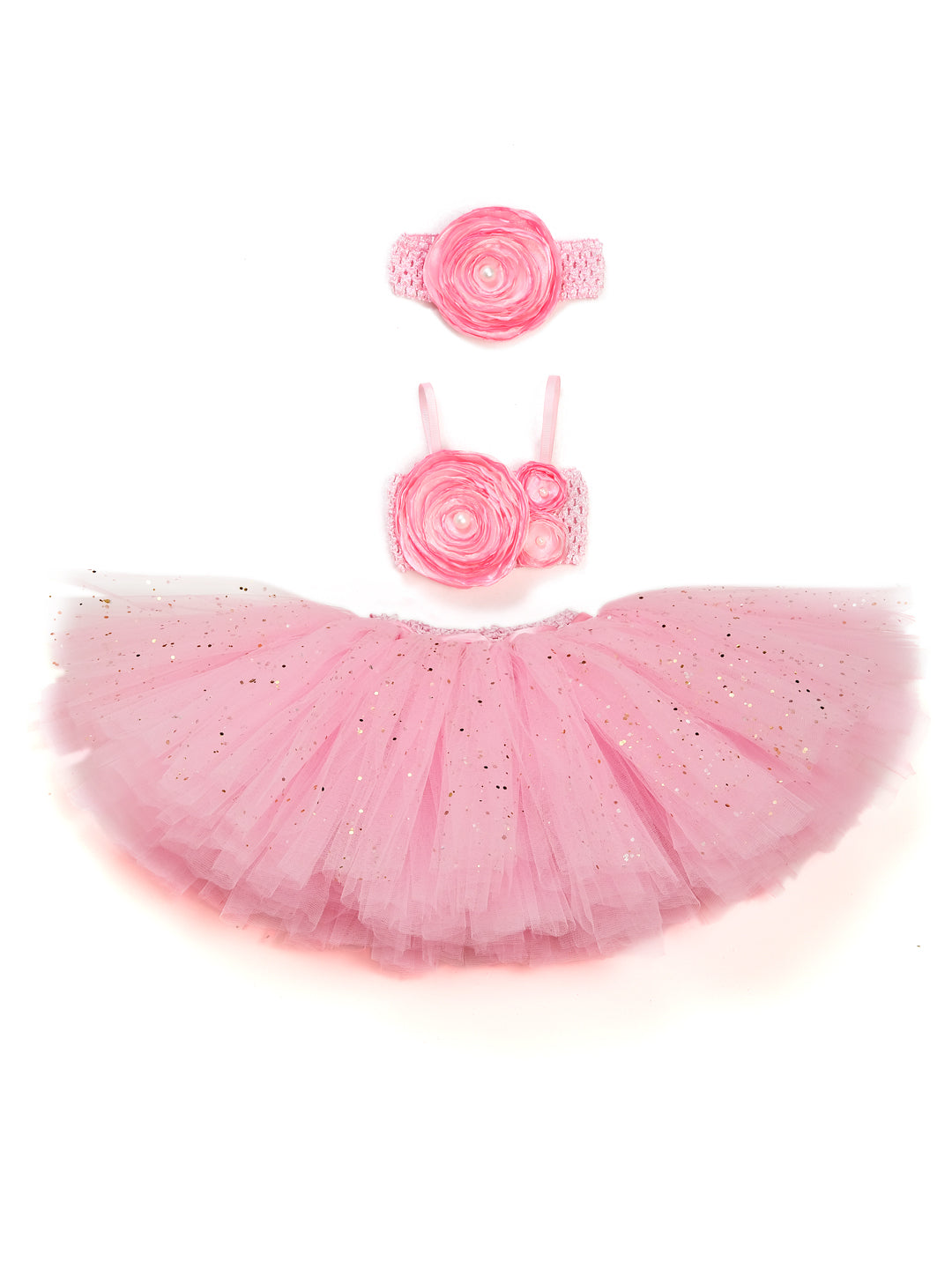 TINY MINY MEE PINK RUSH FLORAL TUTU SET-PINK