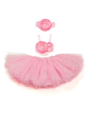 TINY MINY MEE PINK RUSH FLORAL TUTU SET-PINK