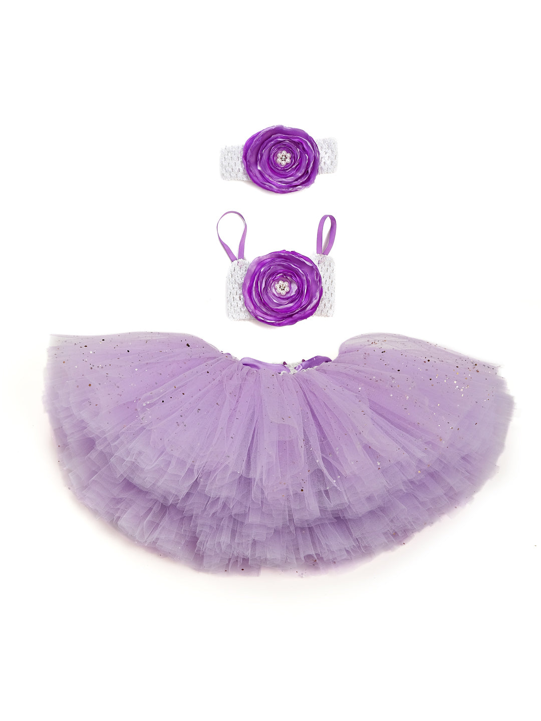 TINY MINY MEE LAVENDER LILY BURN FLOWER TUTU SET -LAVENDER