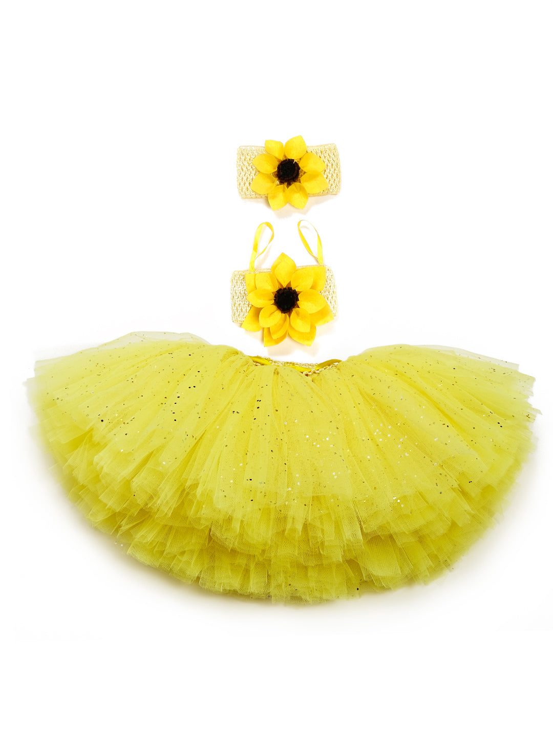 TINY MINY MEE SUNFLOWER FLORAL TUTU SET -YELLOW