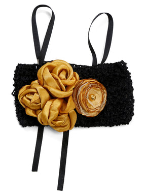 TINY MINY MEE BLACK GOLD FLORAL TUTU SET- BLACK&GOLD
