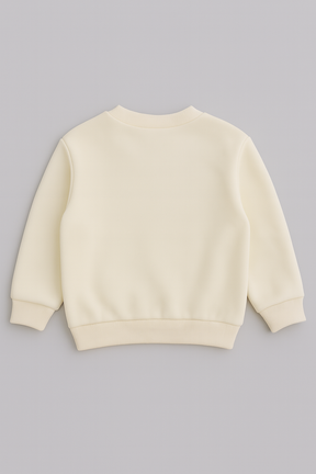 Kids Cream Bow Print Sweatshirt