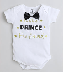 Tiny Miny mee boys printed bodysuit - White