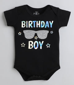 Tiny Miny mee boys printed bodysuit - Black