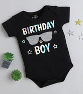 Boys Bday Special printed bodysuit - Black