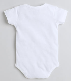 Tiny Miny mee boys printed bodysuit - White