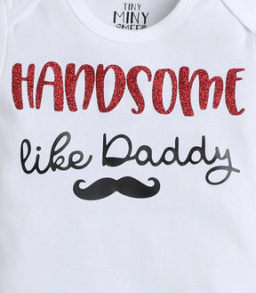 Tiny Miny mee boys printed bodysuit - White