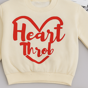 Kids Cream “Heart Throb” Printed Sweatshirt