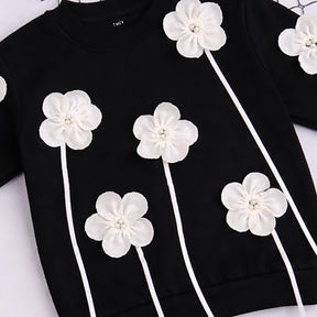 Soft, sweet, and stylish—an elegant sweatshirt blooming with delicate pink florals.